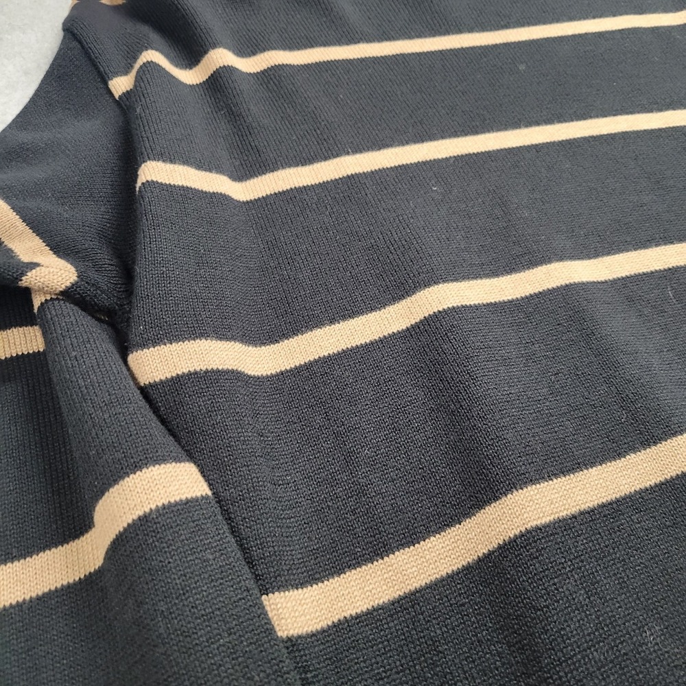 Christian Dior Size Medium Sweater Striped Black Tan Long Sleeved Cotton Blend - Picture 11 of 11